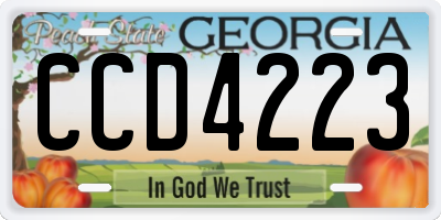 GA license plate CCD4223