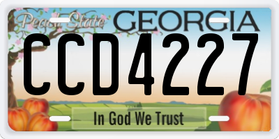 GA license plate CCD4227