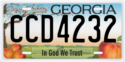 GA license plate CCD4232