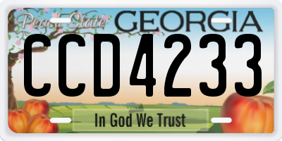 GA license plate CCD4233