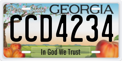 GA license plate CCD4234