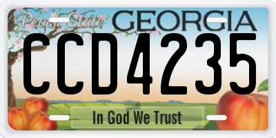 GA license plate CCD4235