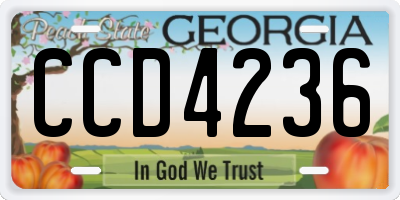 GA license plate CCD4236