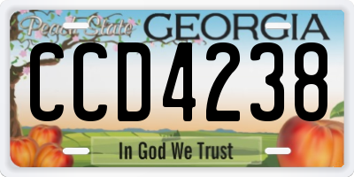 GA license plate CCD4238