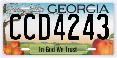GA license plate CCD4243