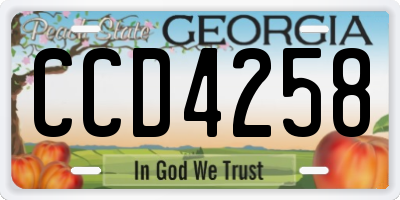 GA license plate CCD4258