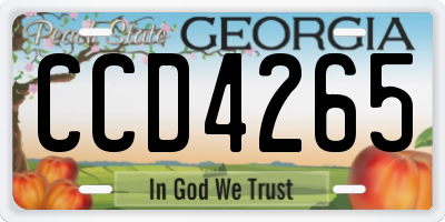 GA license plate CCD4265