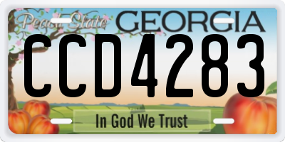 GA license plate CCD4283