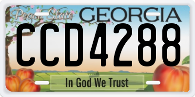GA license plate CCD4288