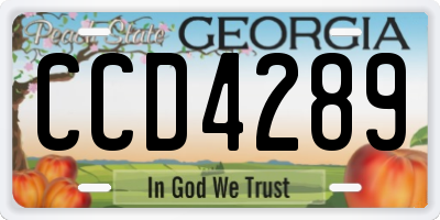 GA license plate CCD4289