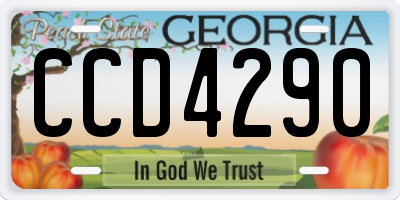 GA license plate CCD4290