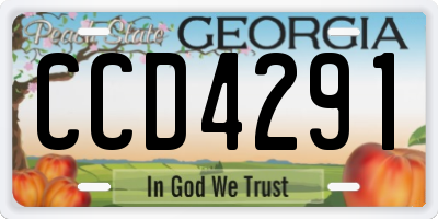 GA license plate CCD4291