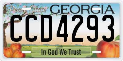 GA license plate CCD4293