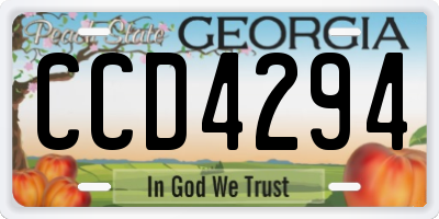 GA license plate CCD4294