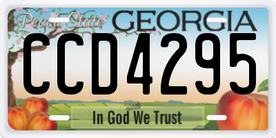 GA license plate CCD4295