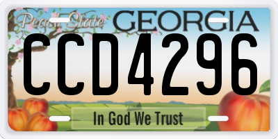 GA license plate CCD4296