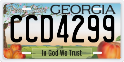 GA license plate CCD4299