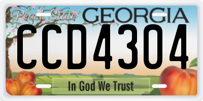 GA license plate CCD4304