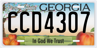 GA license plate CCD4307