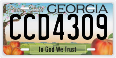 GA license plate CCD4309