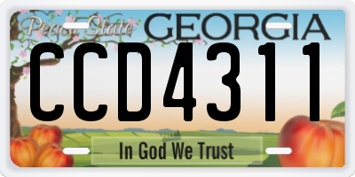 GA license plate CCD4311