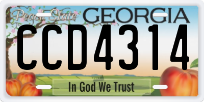GA license plate CCD4314