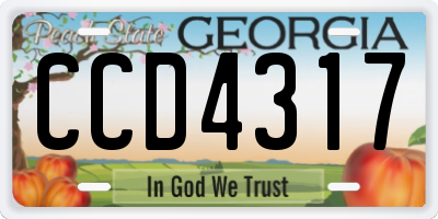 GA license plate CCD4317