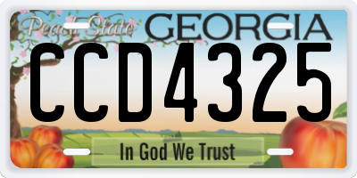 GA license plate CCD4325