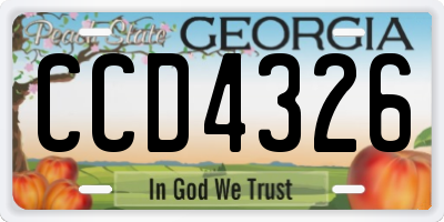 GA license plate CCD4326