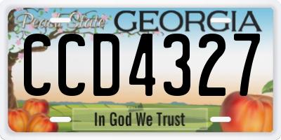 GA license plate CCD4327