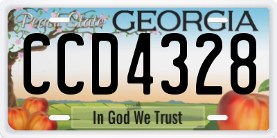 GA license plate CCD4328