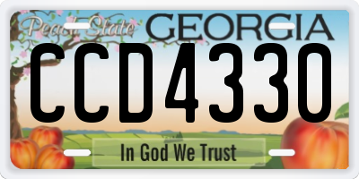 GA license plate CCD4330