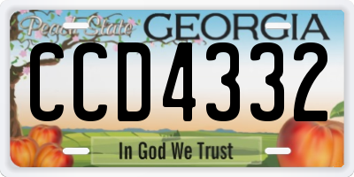 GA license plate CCD4332