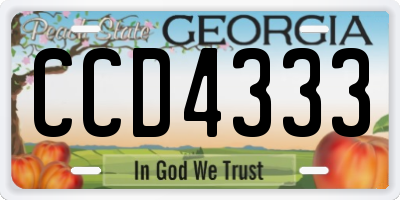 GA license plate CCD4333