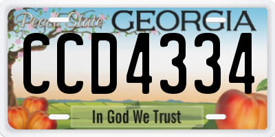 GA license plate CCD4334