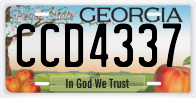 GA license plate CCD4337