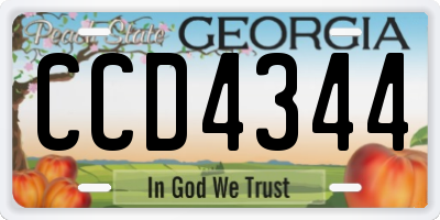 GA license plate CCD4344