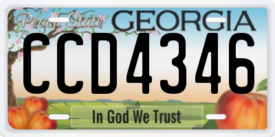 GA license plate CCD4346