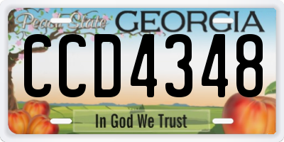 GA license plate CCD4348
