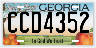 GA license plate CCD4352