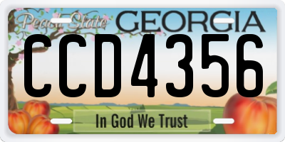 GA license plate CCD4356