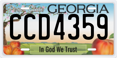 GA license plate CCD4359