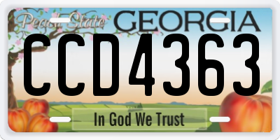 GA license plate CCD4363