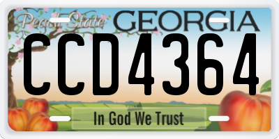GA license plate CCD4364