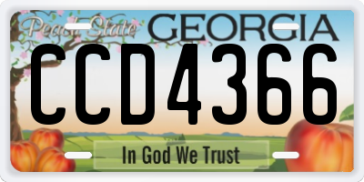 GA license plate CCD4366