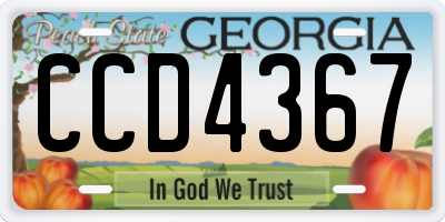 GA license plate CCD4367