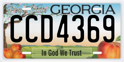GA license plate CCD4369