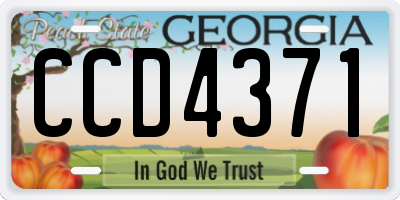 GA license plate CCD4371