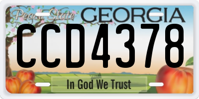 GA license plate CCD4378