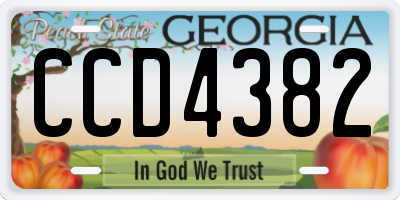 GA license plate CCD4382